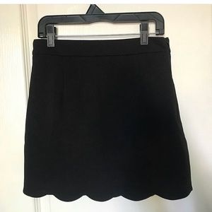 Scalloped Black Skirt
